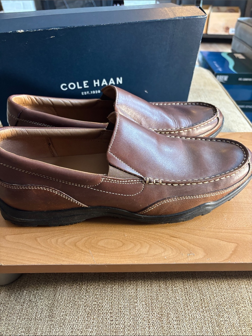 Cole haan slip on leather brown size 12 medium